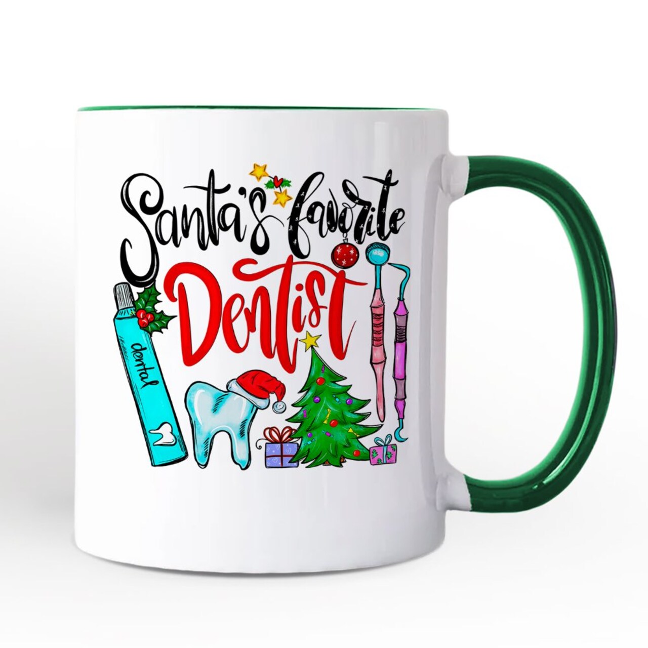 Santa’s Favorite Dentist Christmas Mug, Dental Healthcare Appreciation Gift